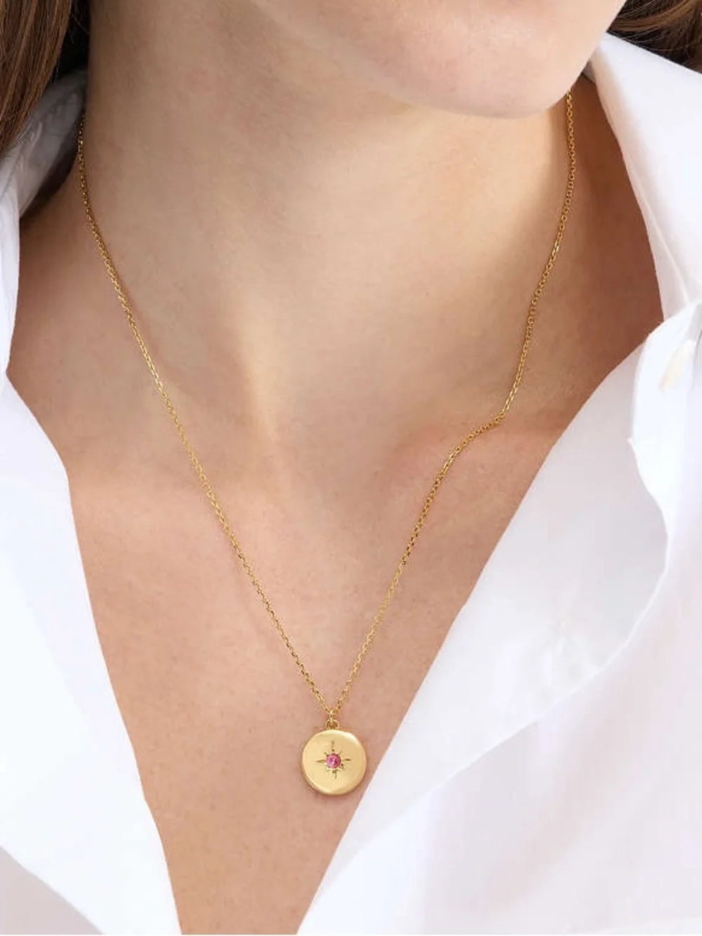 NWT $68 kate spade The Color Spark Collection Pink Peace Medallion Necklace